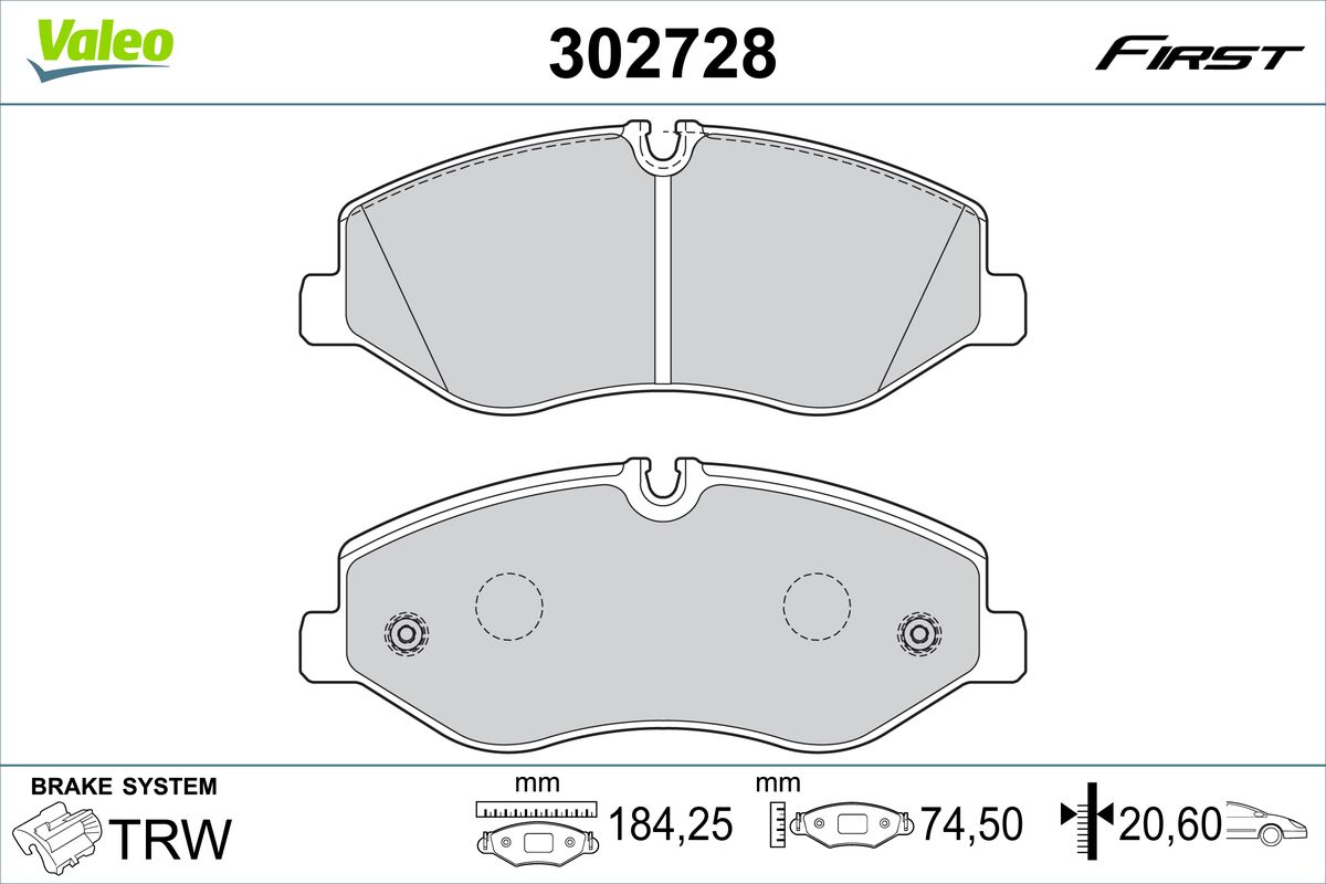 VALEO Fékbetét, mind 302728_VALEO